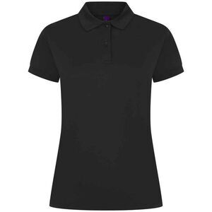 Henbury Womens/Ladies Pique Polo Shirt / Black